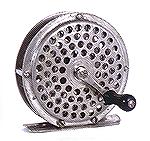 The perforated, narrow-spool fly reel patented in 1874 by Charles Orvis. The reel represented a milestone in the evolution of the fly reel.
