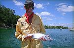 This is an australian tarpon ,pretty small for american standards but a good size for ours.Caught on a yellow and white clouser.You just can''t go past the old clouser.