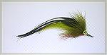 Hellow everyone, I love tyin BIG flys an this is one of them its on 
3/0 hook
olive dear hair
4 long saddle feathers
8-10 copper strands of flash
olive marabou
red marabou gills
deepsea eyes w/