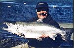NEW IGFA RECORD SEPT 7,2001, KARLUK RIVER ALASKA. TWO (2) LB TIPPET FLY.WORLD RECORD COHO 2LB TEST FLYWILLIAM M WARD